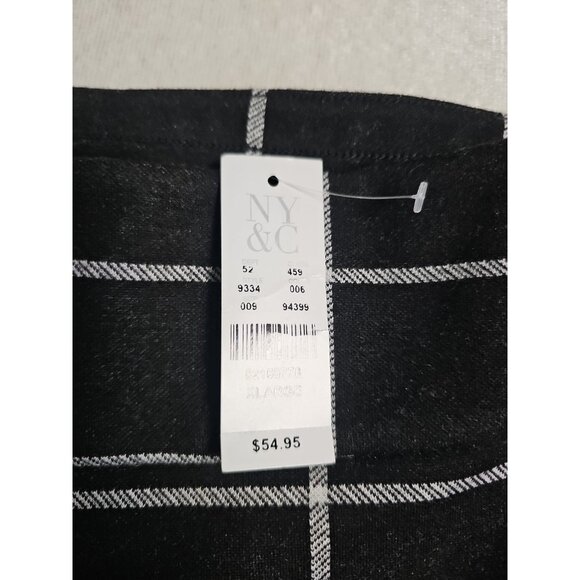 New York & Co The Whitney Pull-on Ponte Windowpane Womens XL BLACK Stretch NEW - Picture 4 of 7